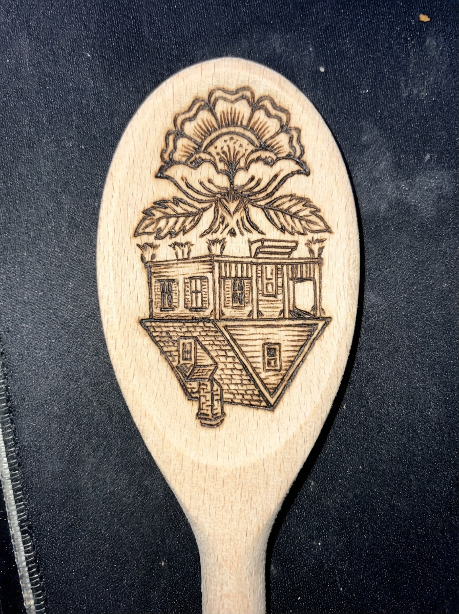 🥄 Cuillère en Bois Créole Artisanale -- Gravure personnalisée