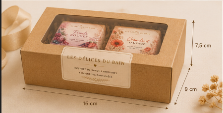 LES DÉLICES DU BAIN – Coffret de savons parfumés artisanaux