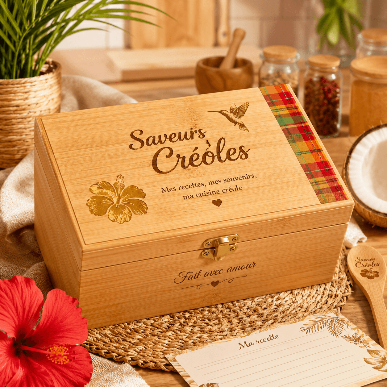 Boîtes à recettes - Produit personnalisé Saveurs Créoles