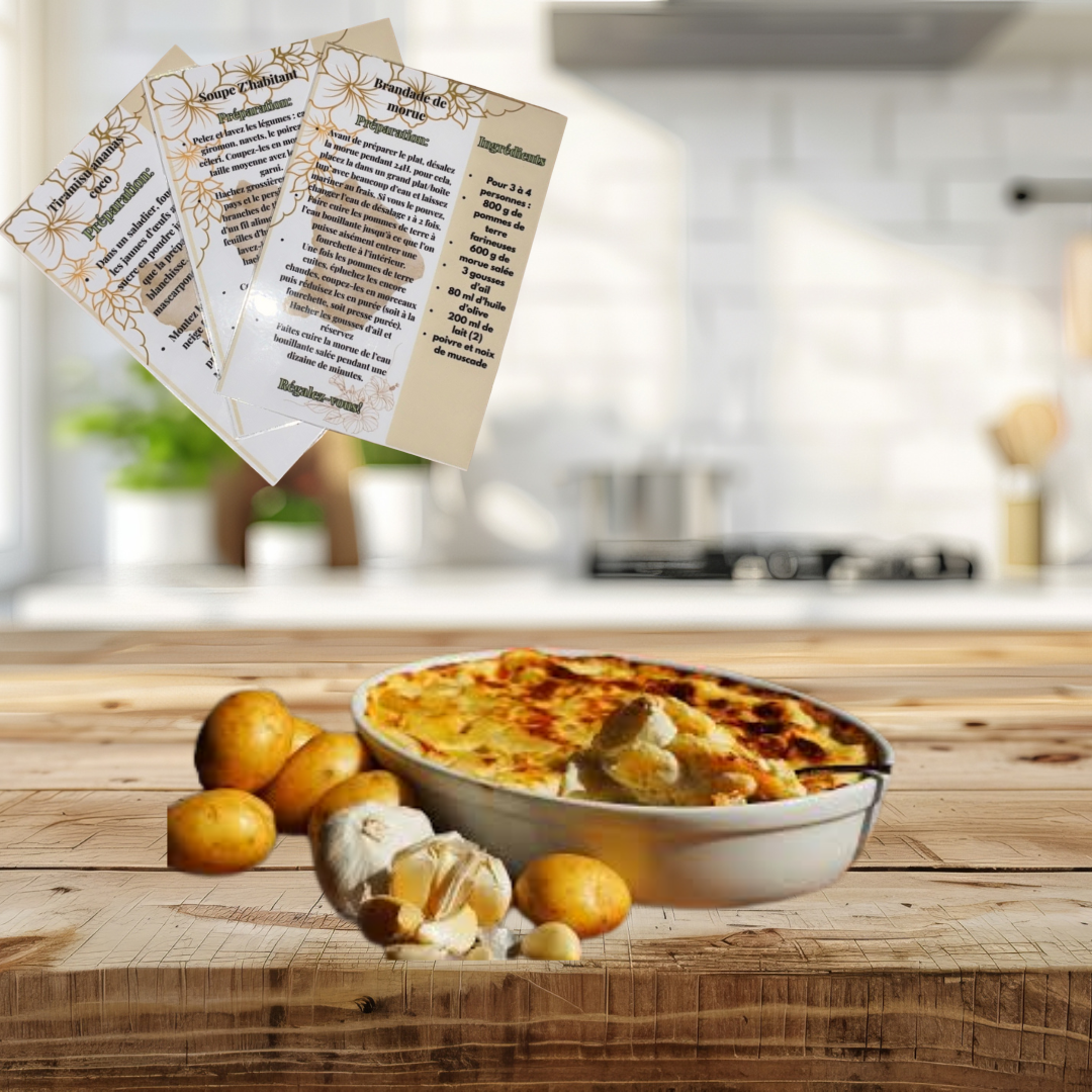 📋 Trio Cartes Recettes Créoles Plastifiées A6 - Personnalisables (Livraison GRATUITE)