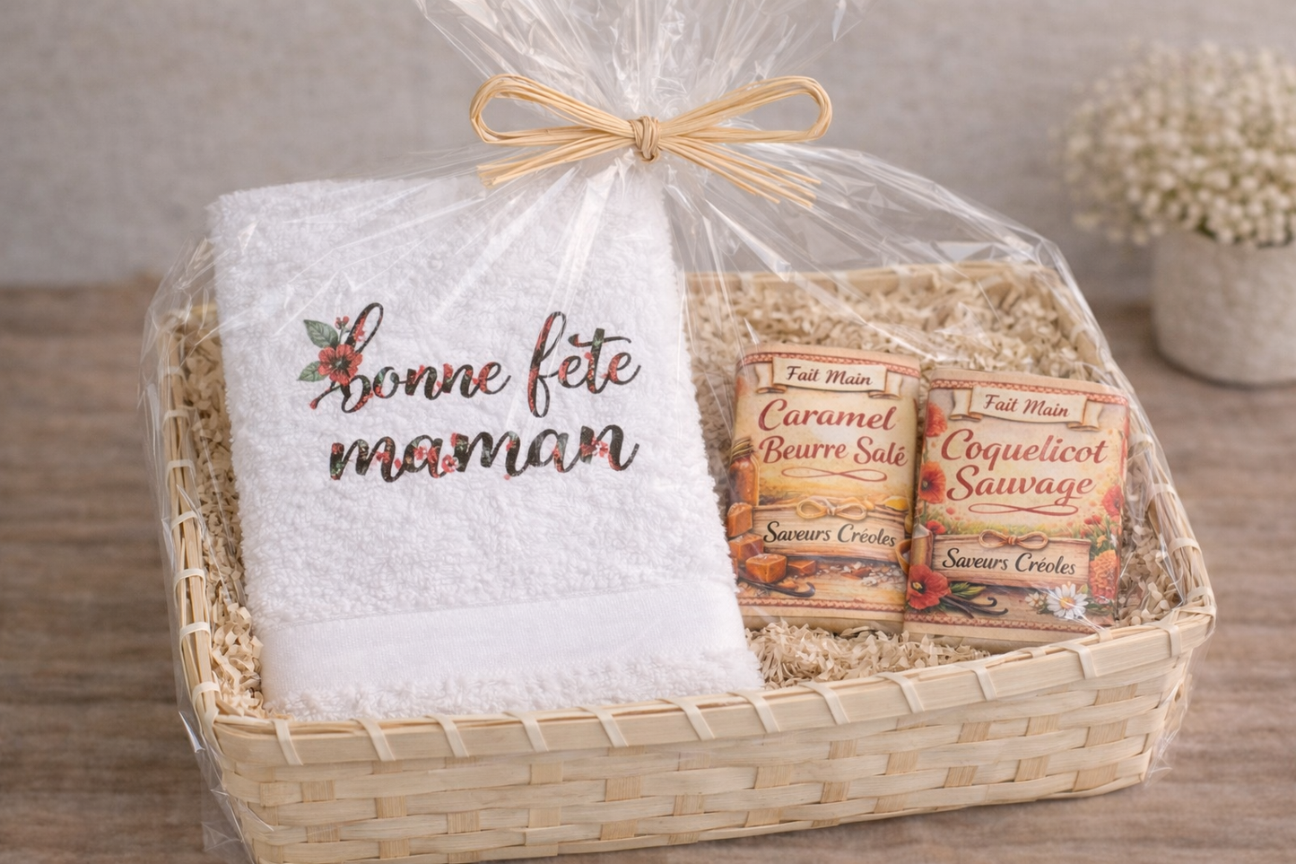 Coffret Douceur Maman – Serviette & Savons Artisanaux 💖