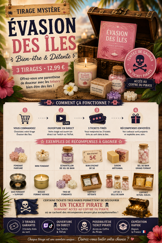 Tirage Évasion des Îles™ – 3 Tirages Mystères Bien-être