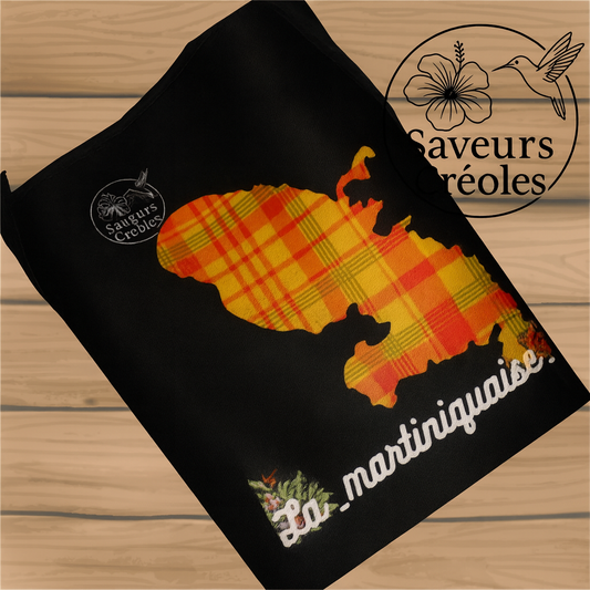 👔 Tablier Créole Personnalisé - Prénom + Motif Île au Choix | Chef Créole