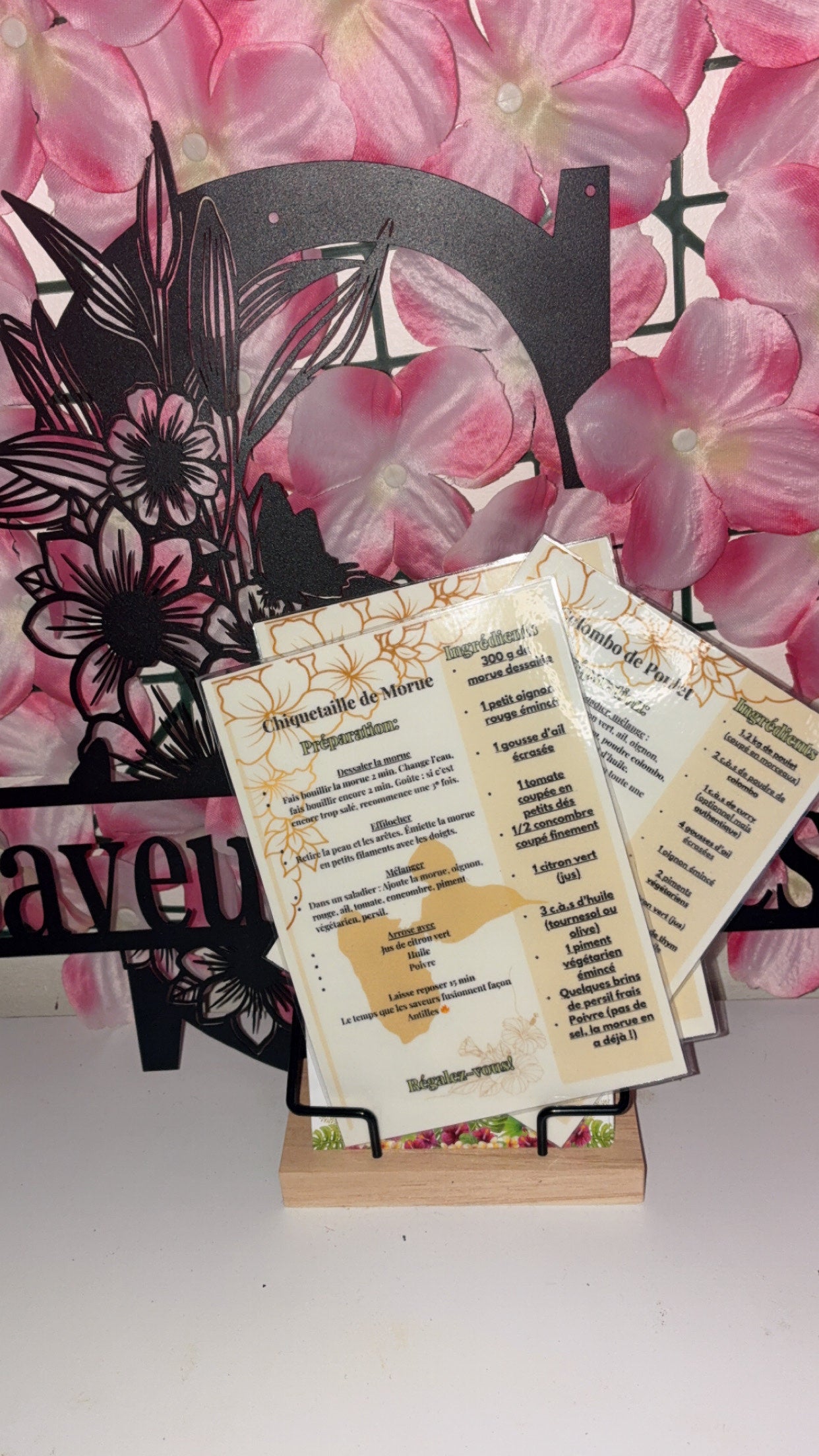📋 Trio Cartes Recettes Créoles Plastifiées A6 - Personnalisables (Livraison GRATUITE)