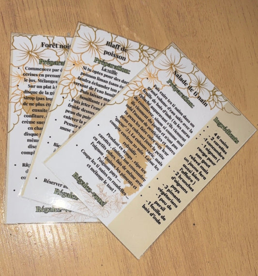 📋 Trio Cartes Recettes Créoles Plastifiées A6 - Personnalisables (Livraison GRATUITE)
