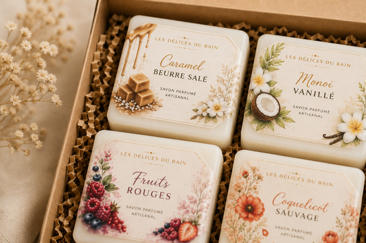 LES DÉLICES DU BAIN – Coffret de savons parfumés artisanaux