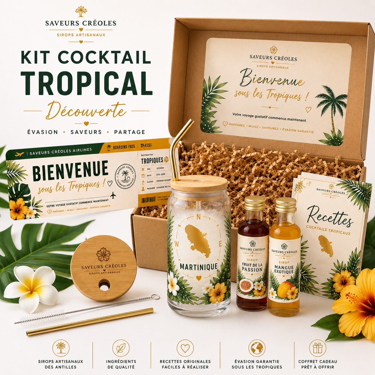 KIT COCKTAIL TROPICAL – DÉCOUVERTE 🌴🍹