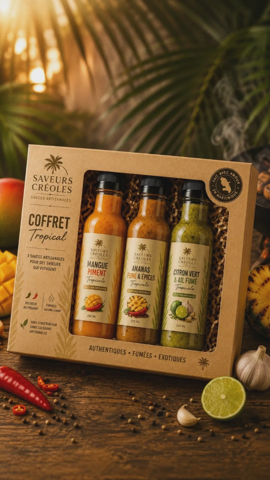 Trio BBQ Créole – Coffret Premium de Sauces Artisanales Tropicales
